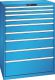 Schubladenschrank 9 Schubladen 1023x725x1450 RAL 5012 Lista 54x36E 78.296.010