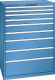 Schubladenschrank 9 Schubladen 1023x725x1450 RAL 5019 Lista 54x36E 78.296.040