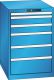 Schubladenschrank 6 Schubladen 564x725x850 RAL 5012 Lista 27x36E 78.144.010