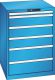 Schubladenschrank 6 Schubladen 717x725x1000 RAL 5012 Lista 36x36E 14.417.010