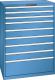 Schubladenschrank 9 Schubladen 1023x725x1450 RAL 5019 Lista 54x36E 14.518.040