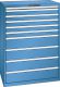 Schubladenschrank 10 Schubladen 1023x725x1450 RAL 5019 Lista 54x36E 78.298.040