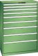 Schubladenschrank 9 Schubladen 1023x572x1450 RAL 6011 Lista 54x27E 78.767.030